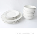 12pcs de venda a quente porcelana White Color Dinnerware Set